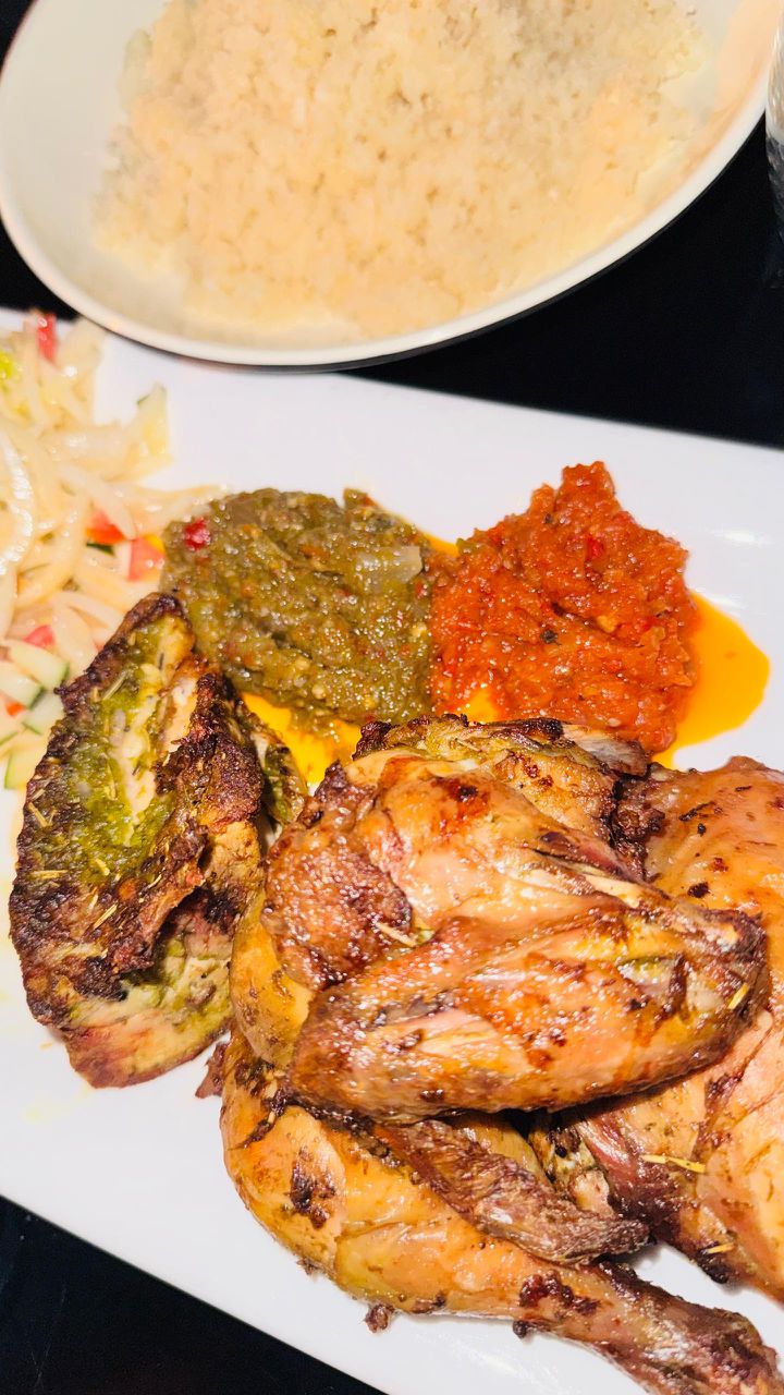 Demi poulet braisé 